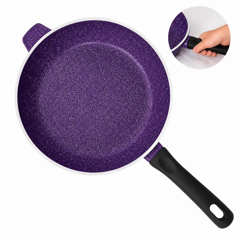 JUEGO DE OLLAS 12 PIEZAS GRANITO ROYAL DESSINE COLOR MORADO - 2
