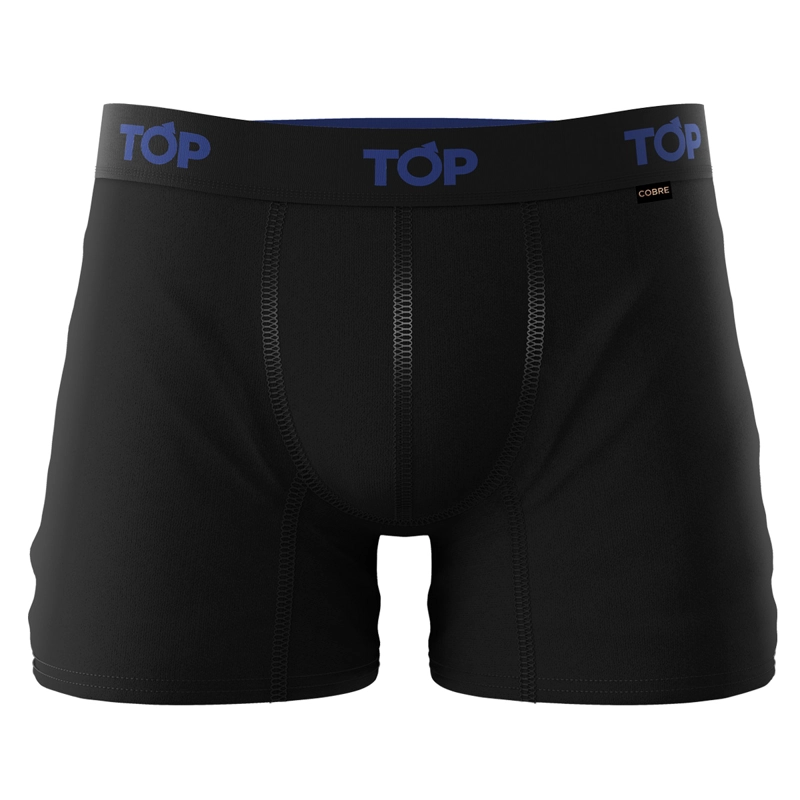 PACK 3 BÓXER ALGODÓN HOMBRE TOP NEGRO MEDIO COBRE C1 - 3
