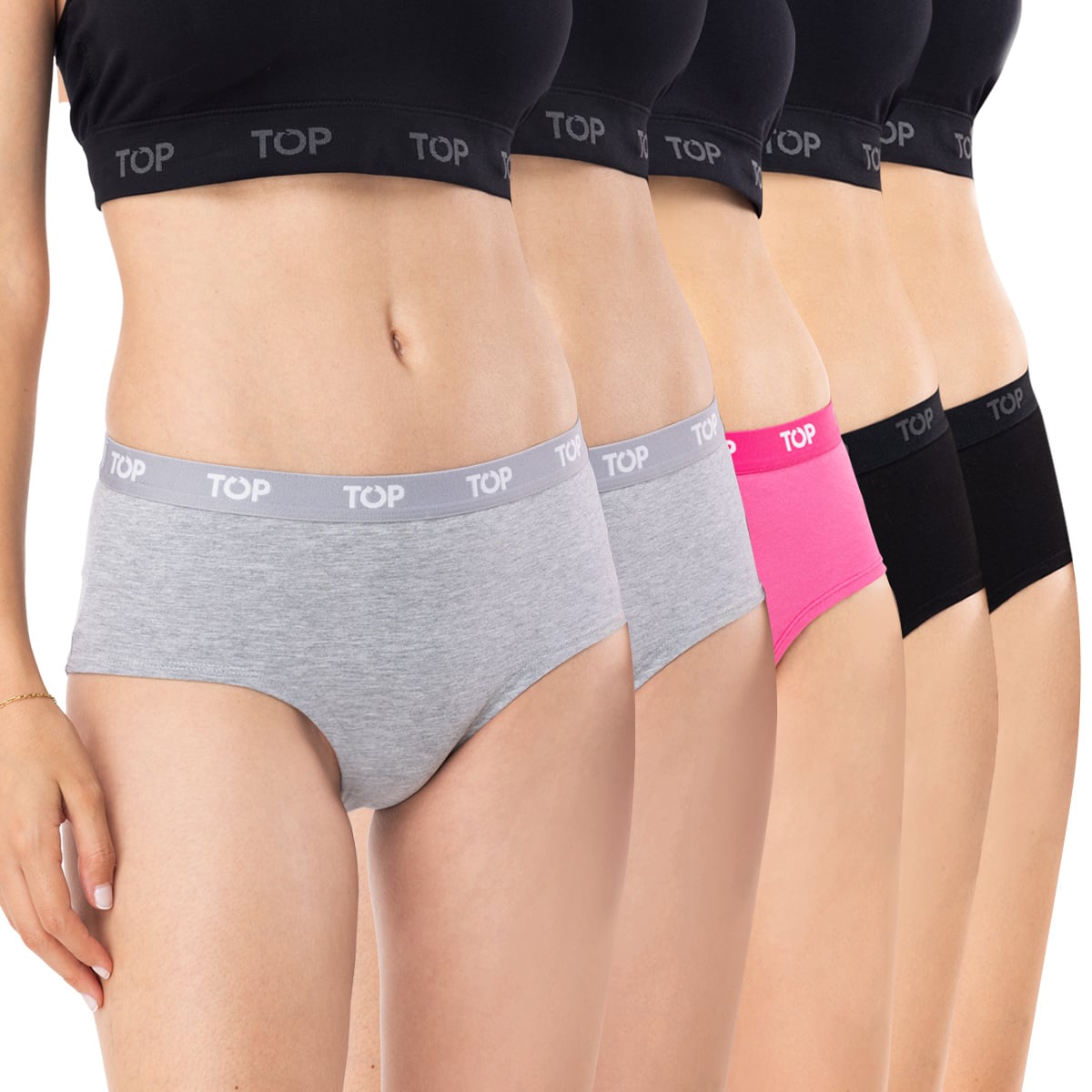 CALZÓN PANTALETAS ALGODÓN CON ELÁSTICO PACK 5 - 1