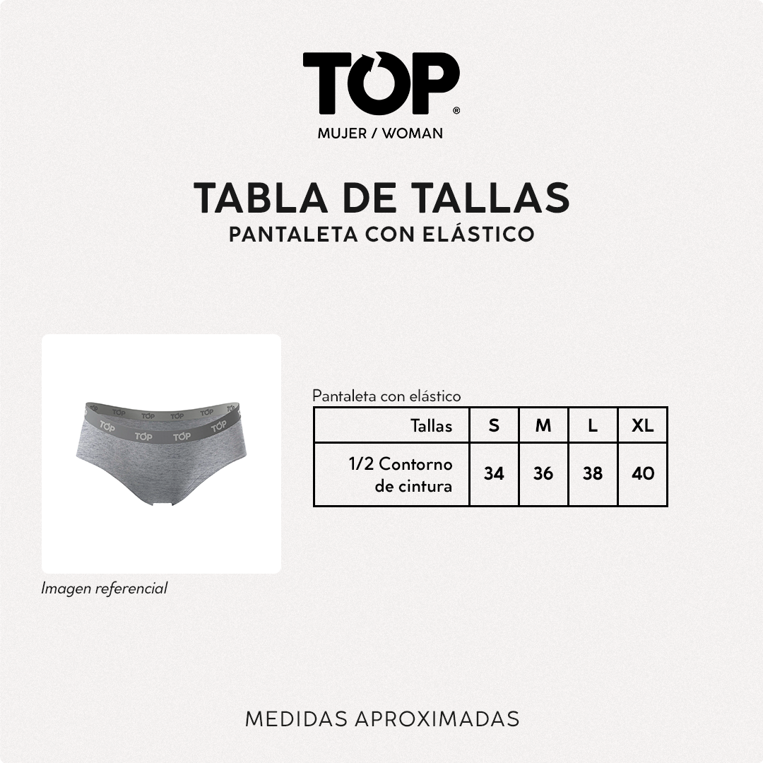 CALZÓN PANTALETAS ALGODÓN CON ELÁSTICO PACK 5 - 5