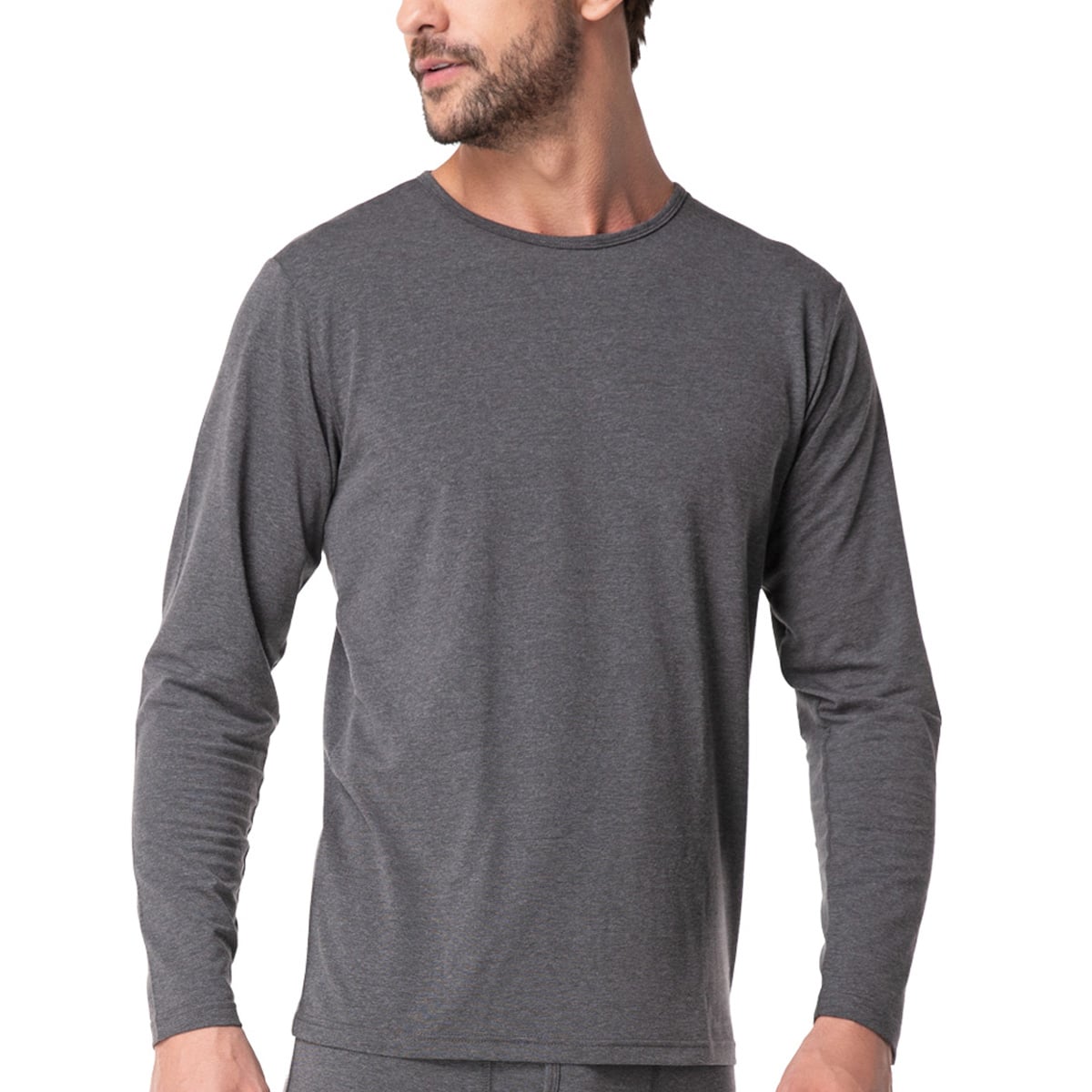 CAMISETA HOMBRE TOP GRIS OUTDOOR MANGA LARGA - 1