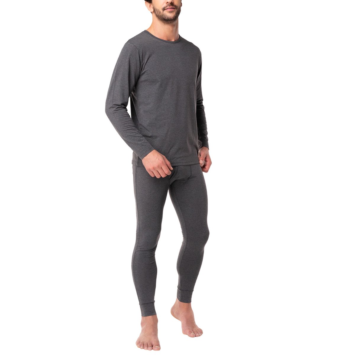 CAMISETA HOMBRE TOP GRIS OUTDOOR MANGA LARGA - 3