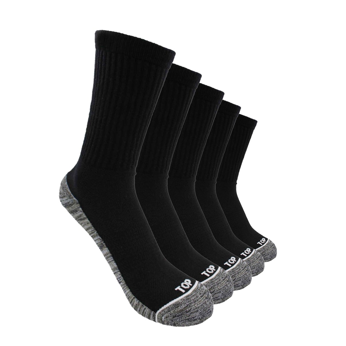 PACK 5 CALCETINES ALGODÓN HOMBRE TOP NEGRO DEPORTIVO LARGO FIBRA COBRE C1 - 1