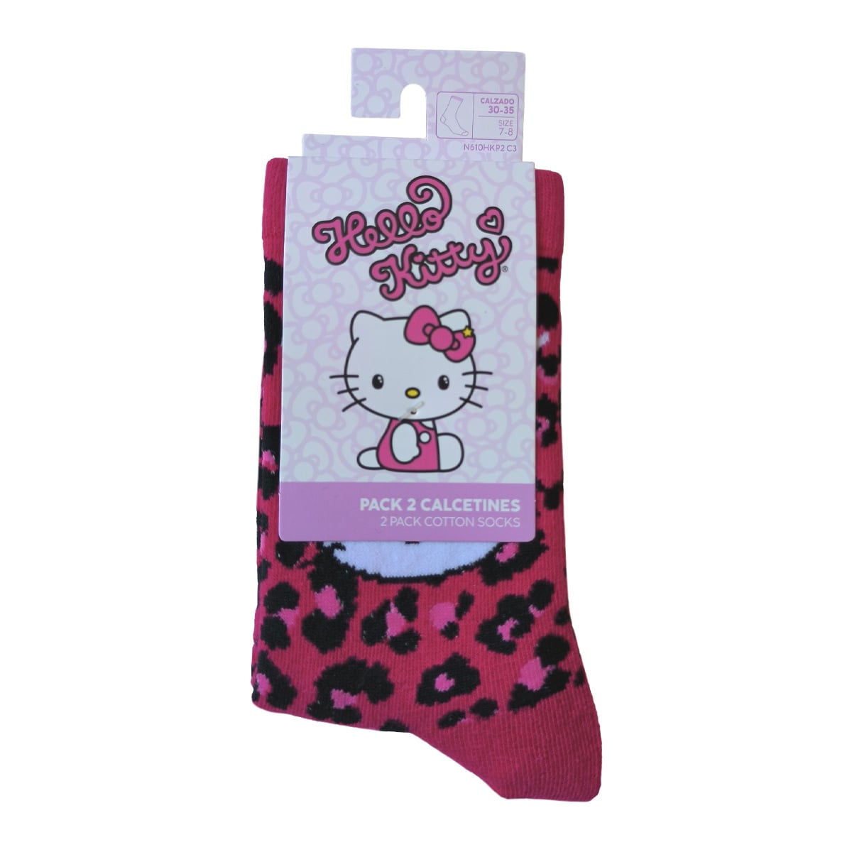 PACK 2 CALCETINES ALGODÓN NIÑA TOP MULTICOLOR LARGOS HELLO KITTY C3 - 4
