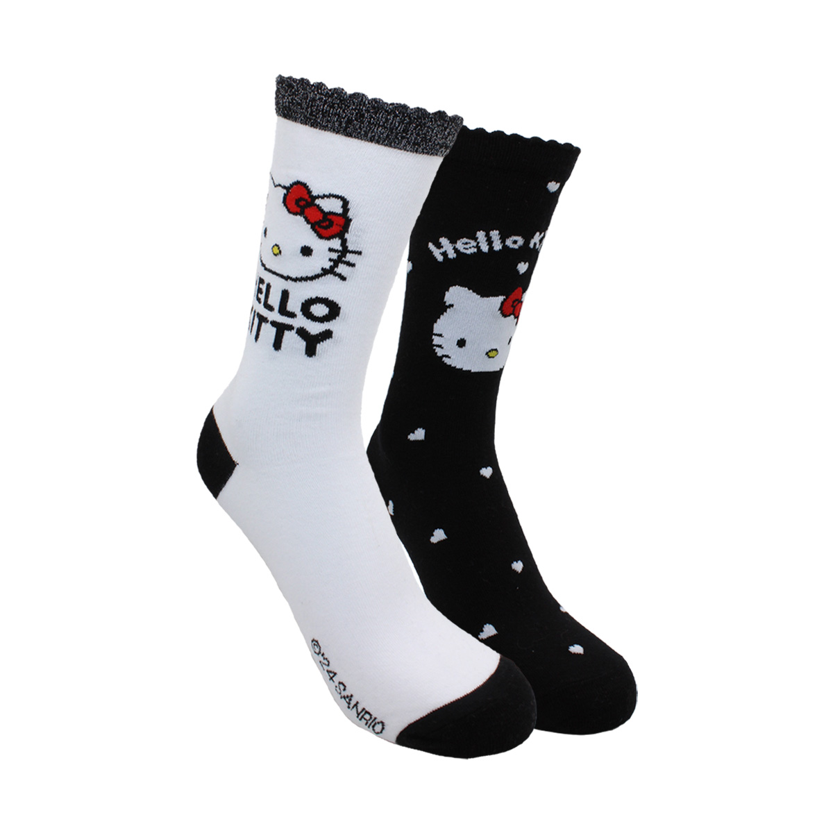 PACK 2 CALCETINES ALGODÓN NIÑA TOP MULTICOLOR LARGOS HELLO KITTY C2 - 1