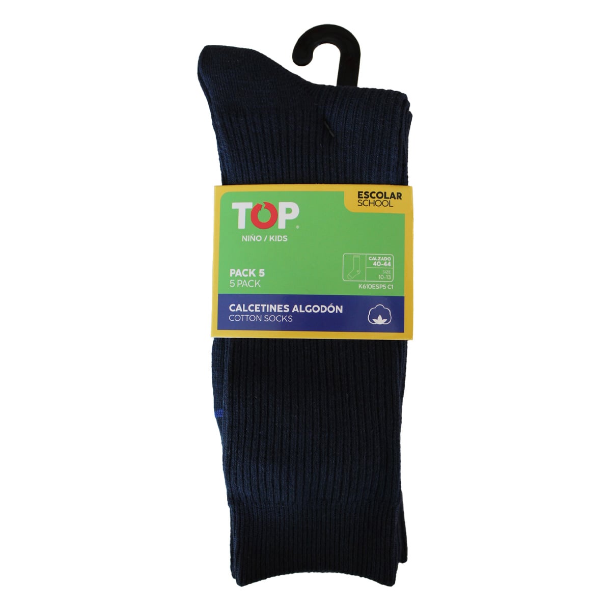 CALCETINES LARGOS ALGODÓN NIÑOS PACK 5 ESCOLAR C1 TOP - 4
