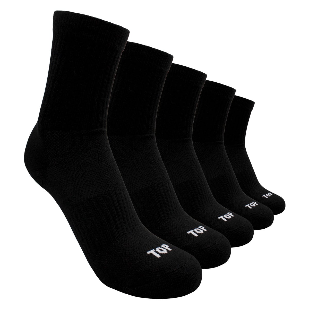 CALCETINES NIÑO DEPORTIVOS LARGOS NEGROS PACK 5 C1 TOP - 1