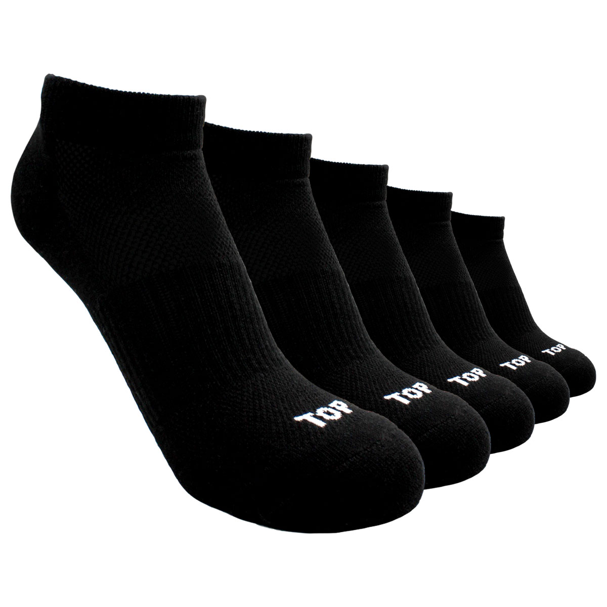 CALCETINES NIÑO DEPORTIVOS TOBILLEROS NEGROS PACK 5 C1 TOP - 1