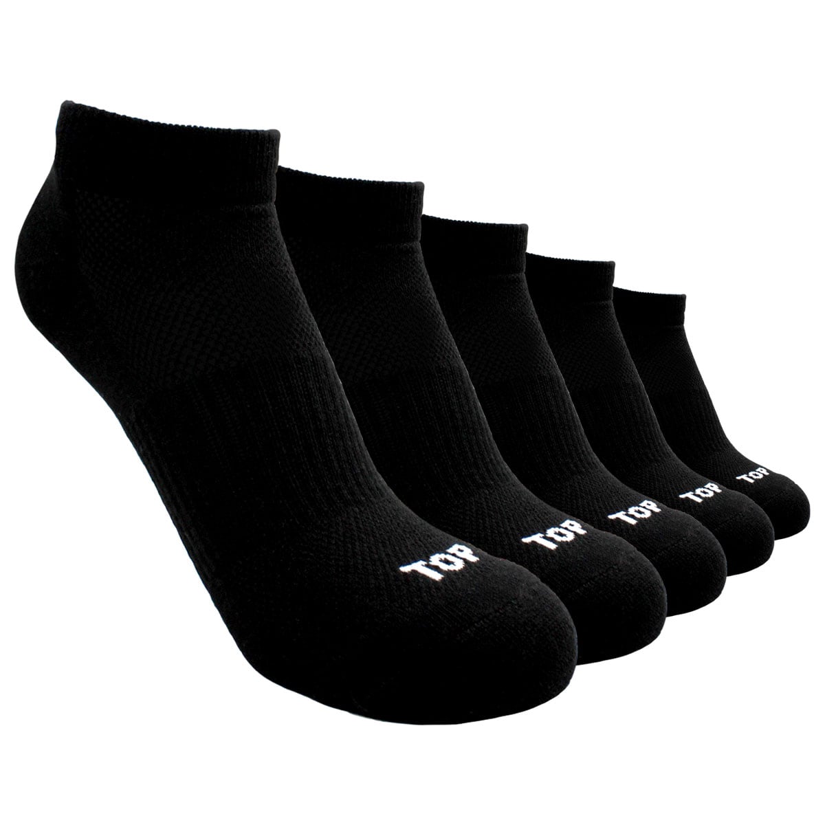 CALCETINES NIÑO DEPORTIVOS TOBILLEROS NEGROS PACK 5 C1 TOP - 1