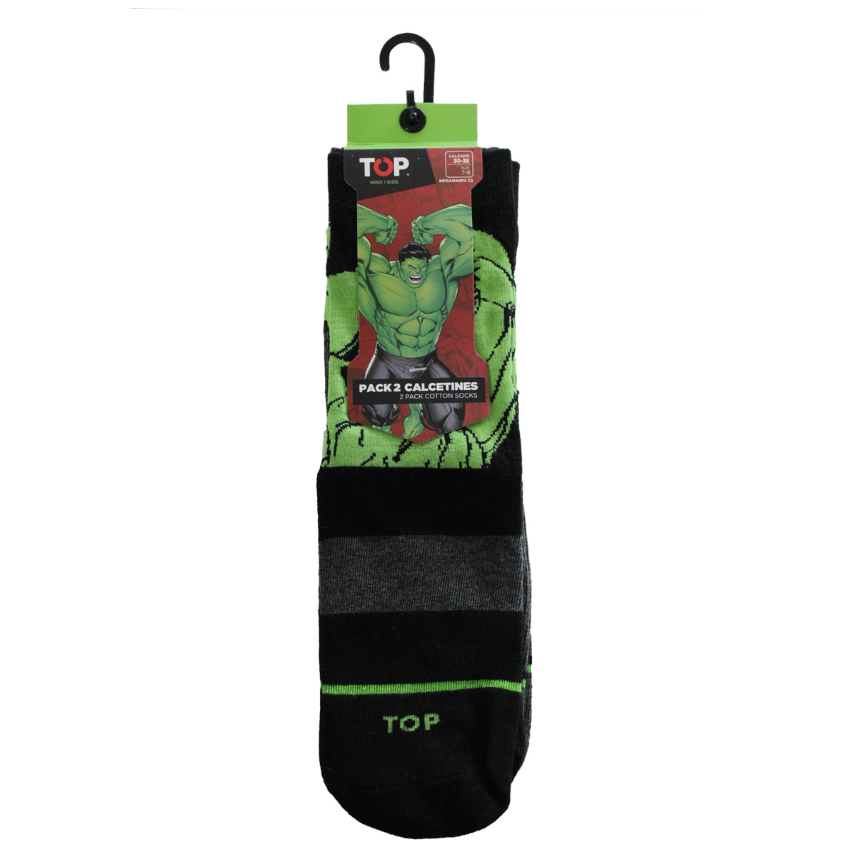 CALCETINES LARGOS NIÑO ALGODÓN MARVEL HULK PACK 2 C2 TOP - 6