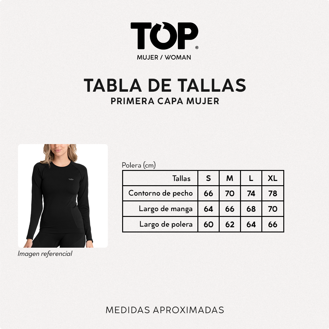 CAMISETA NEGRA PRIMERA CAPA MICROFIBRA MUJER TOP - 4