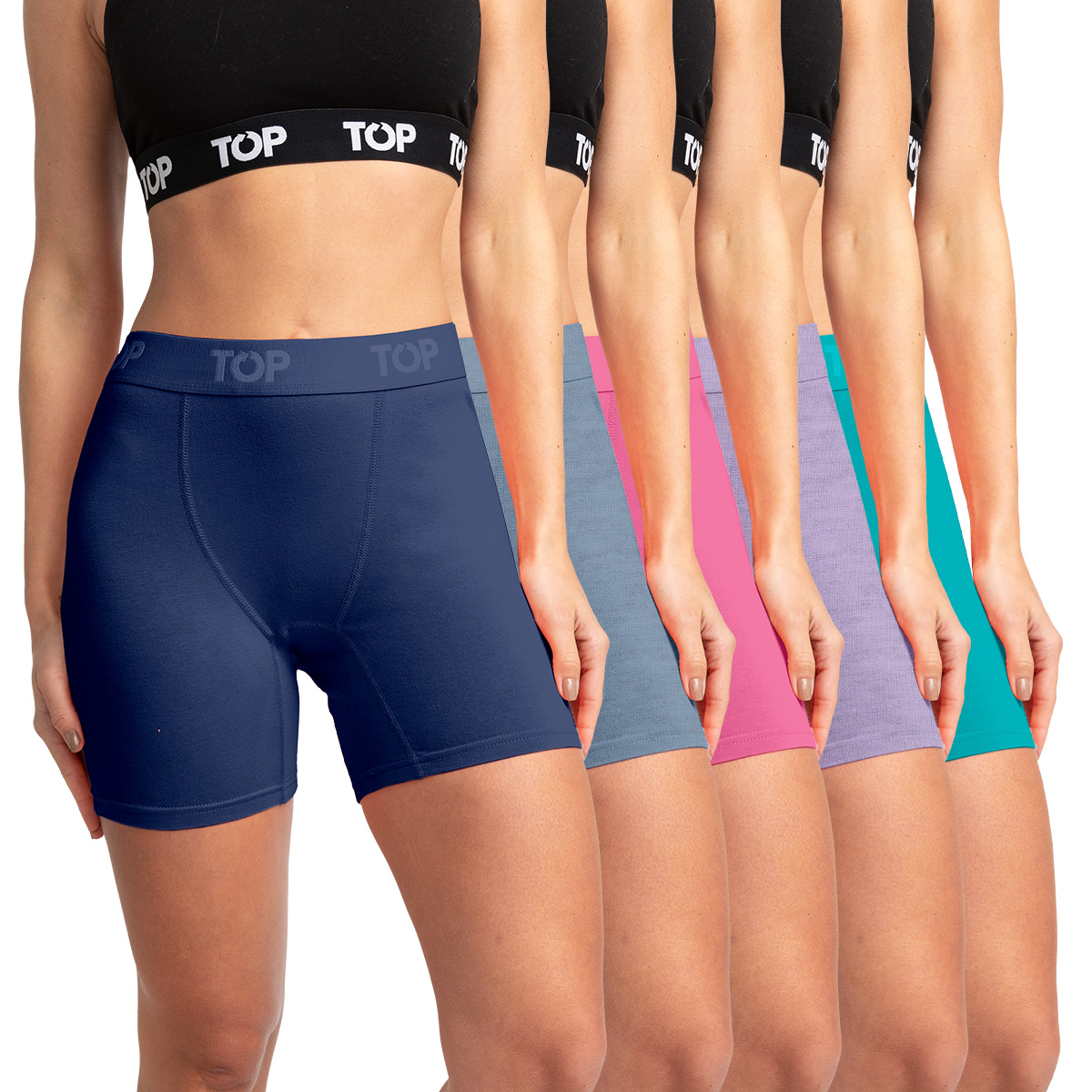 BÓXER MUJER MEDIO ALGODÓN PACK 5 C1 TOP - 1