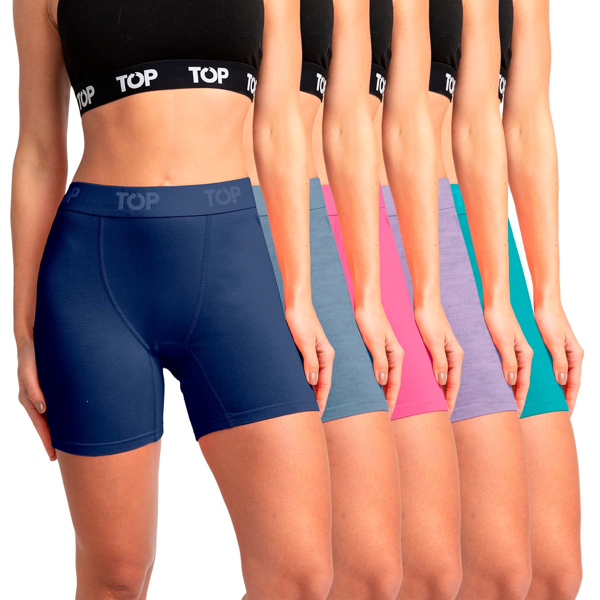 BÓXER MUJER MEDIO ALGODÓN PACK 5 C1 TOP - 1