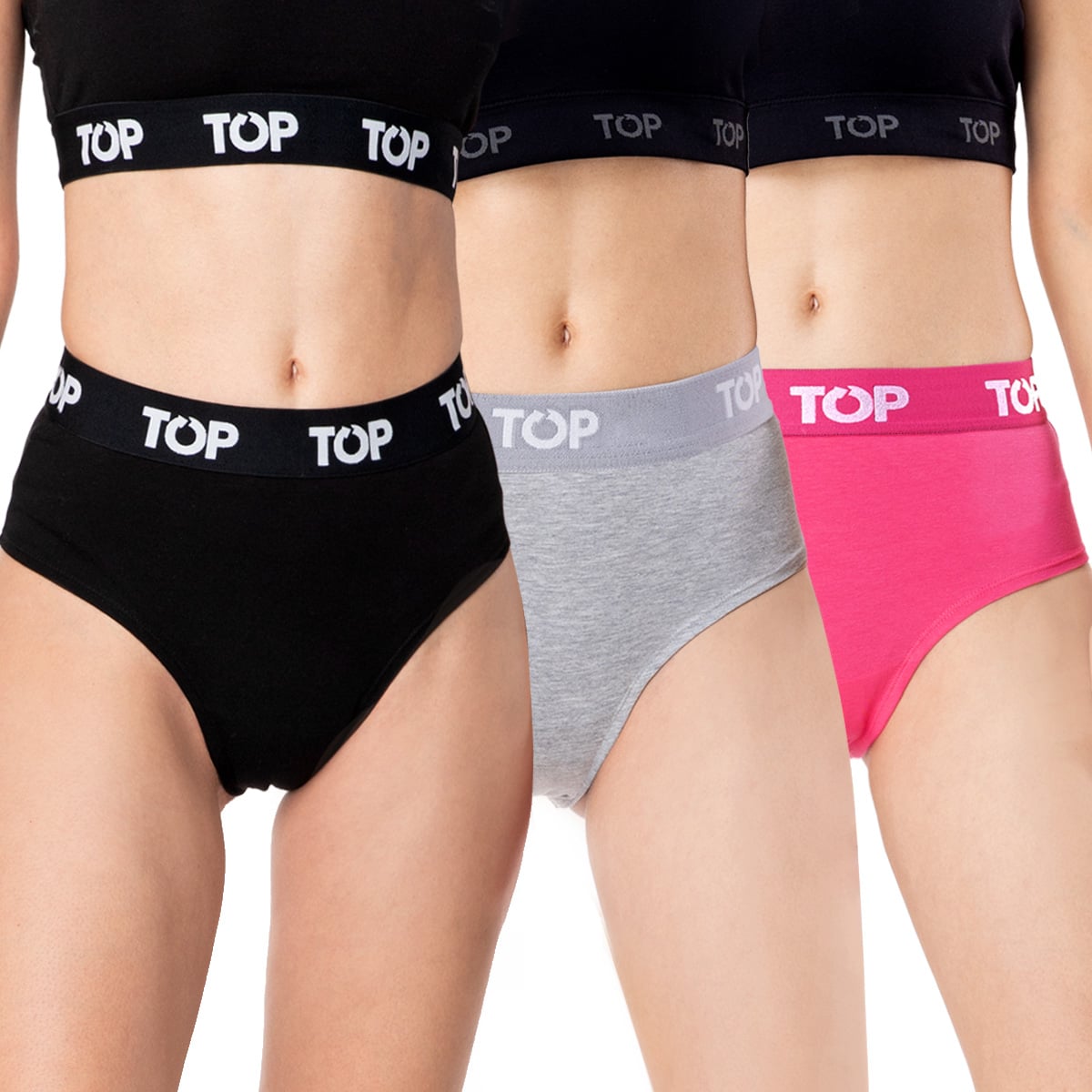 CALZON HIKINI ALGODON CON ELASTICO PACK 3 C1 TOP - 1