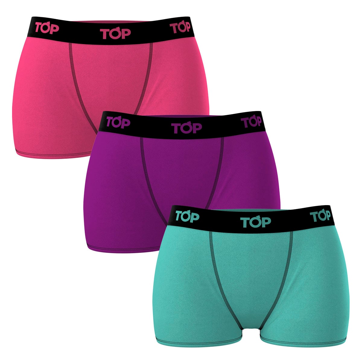 BÓXER CORTO MUJER MODAL PACK 3 C1 TOP - 1