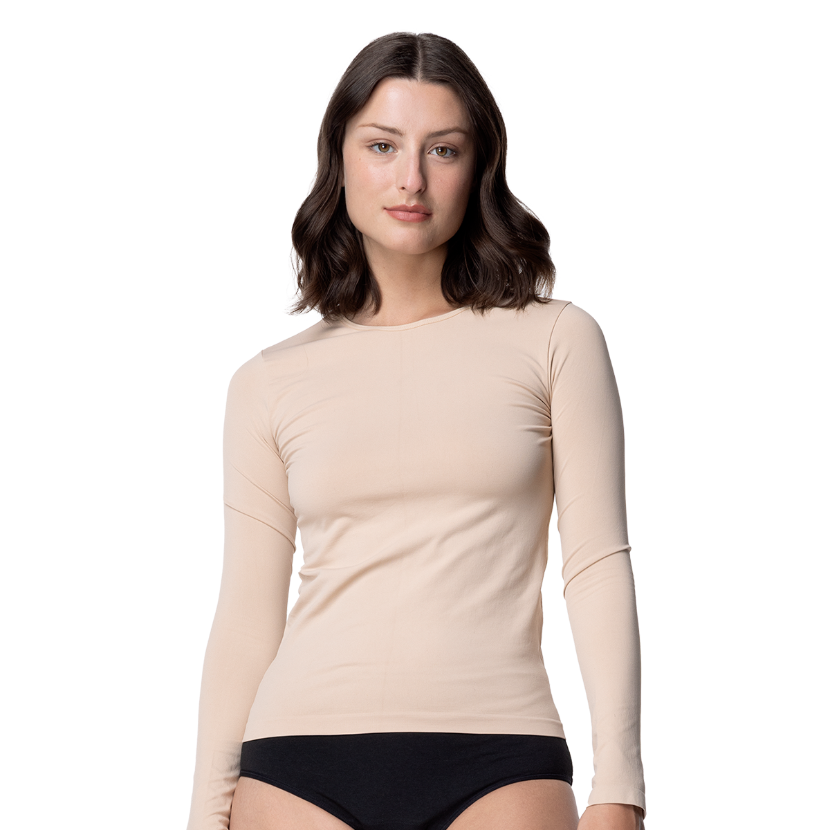 CAMISETA MANGA LARGA MICROFIBRA MUJER-CUELLO REDONDO C2 TOP - 1