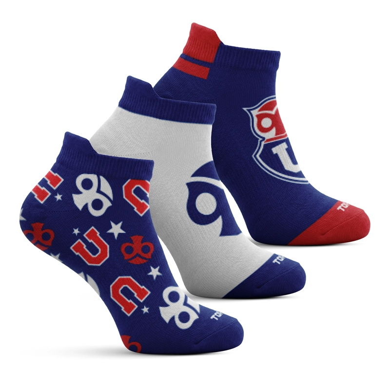 CALCETINES CORTOS ALGODÓN NIÑOS UNIVERSIDAD DE CHILE PACK 3 C1 TOP - 1