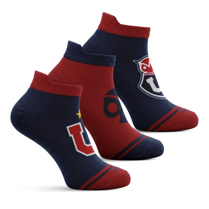 CALCETINES CORTOS ALGODÓN NIÑOS UNIVERSIDAD DE CHILE PACK 3 C2 TOP - 1