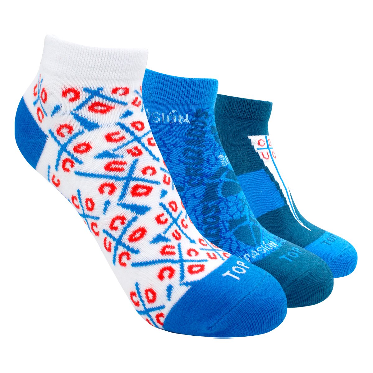 CALCETINES CORTOS ALGODÓN NIÑOS UNIVERSIDAD CATÓLICA PACK 3 C1 TOP - 1
