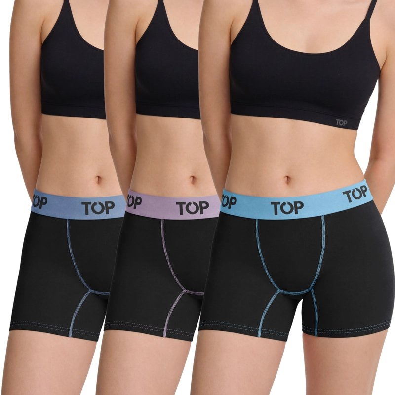 BÓXER MUJER MEDIO ALGODÓN PACK 3 C8 TOP - 1