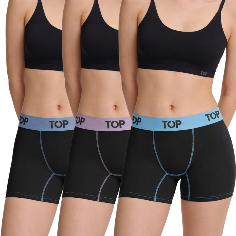 BÓXER MUJER MEDIO ALGODÓN PACK 3 C8 TOP - 1