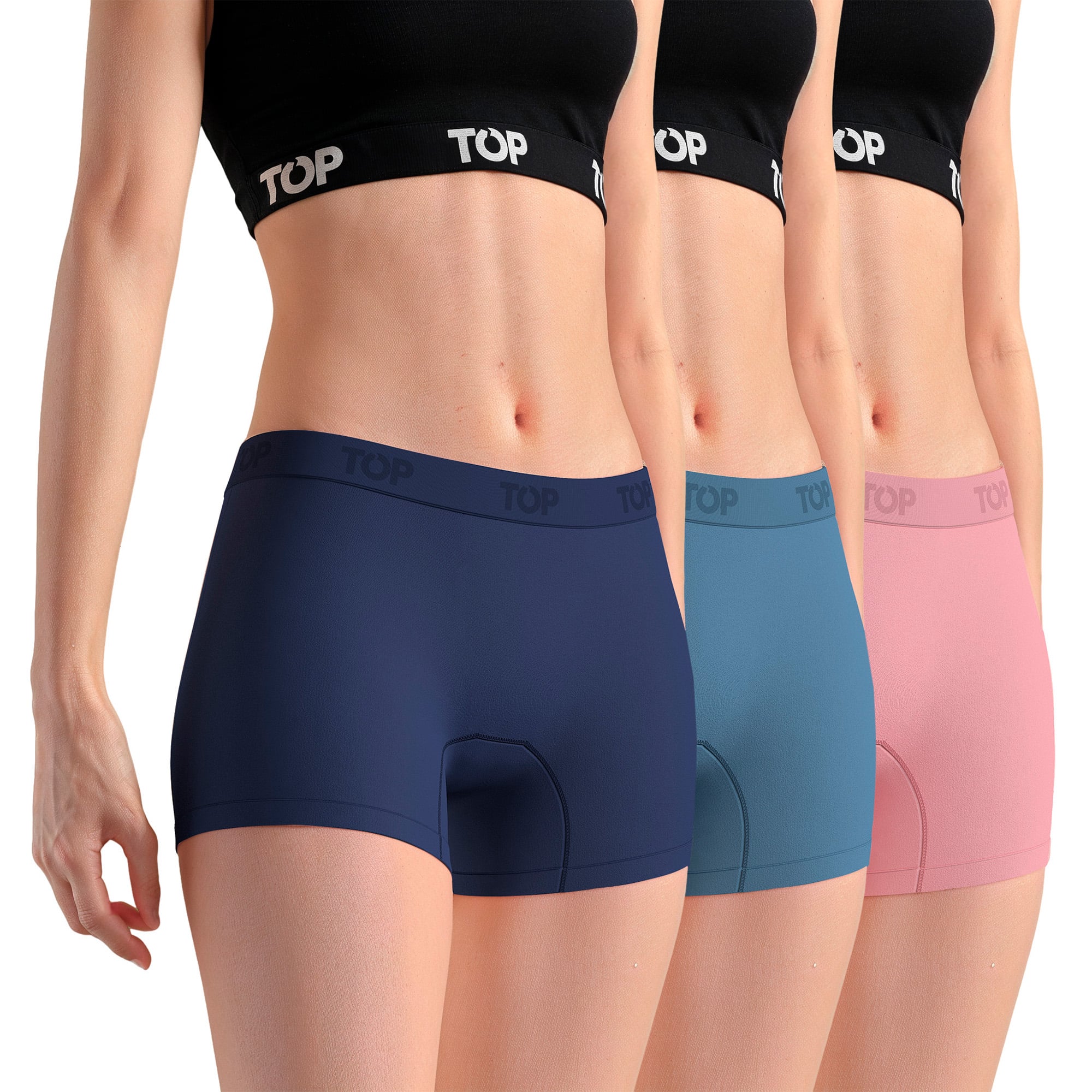 BÓXER CORTO MUJER MICROFIBRA SIN COSTURAS PACK 3 C3 TOP - 1
