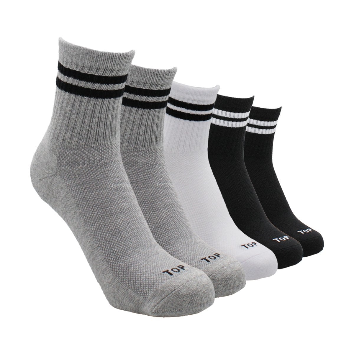 CALCETINES DEPORTIVOS MEDIA CAÑA PACK 5 C2 TOP - 1