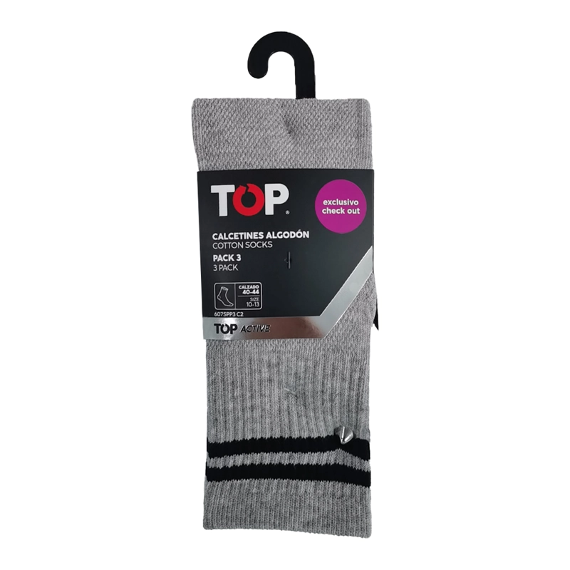 CALCETINES DEPORTIVOS MEDIA CAÑA PACK 3 C2 TOP - 5