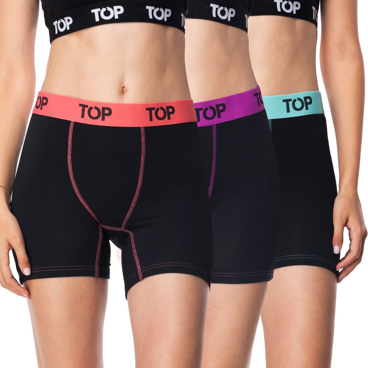 BOXER MUJER MEDIO ALGODON PACK 3 C3 TOP - 1