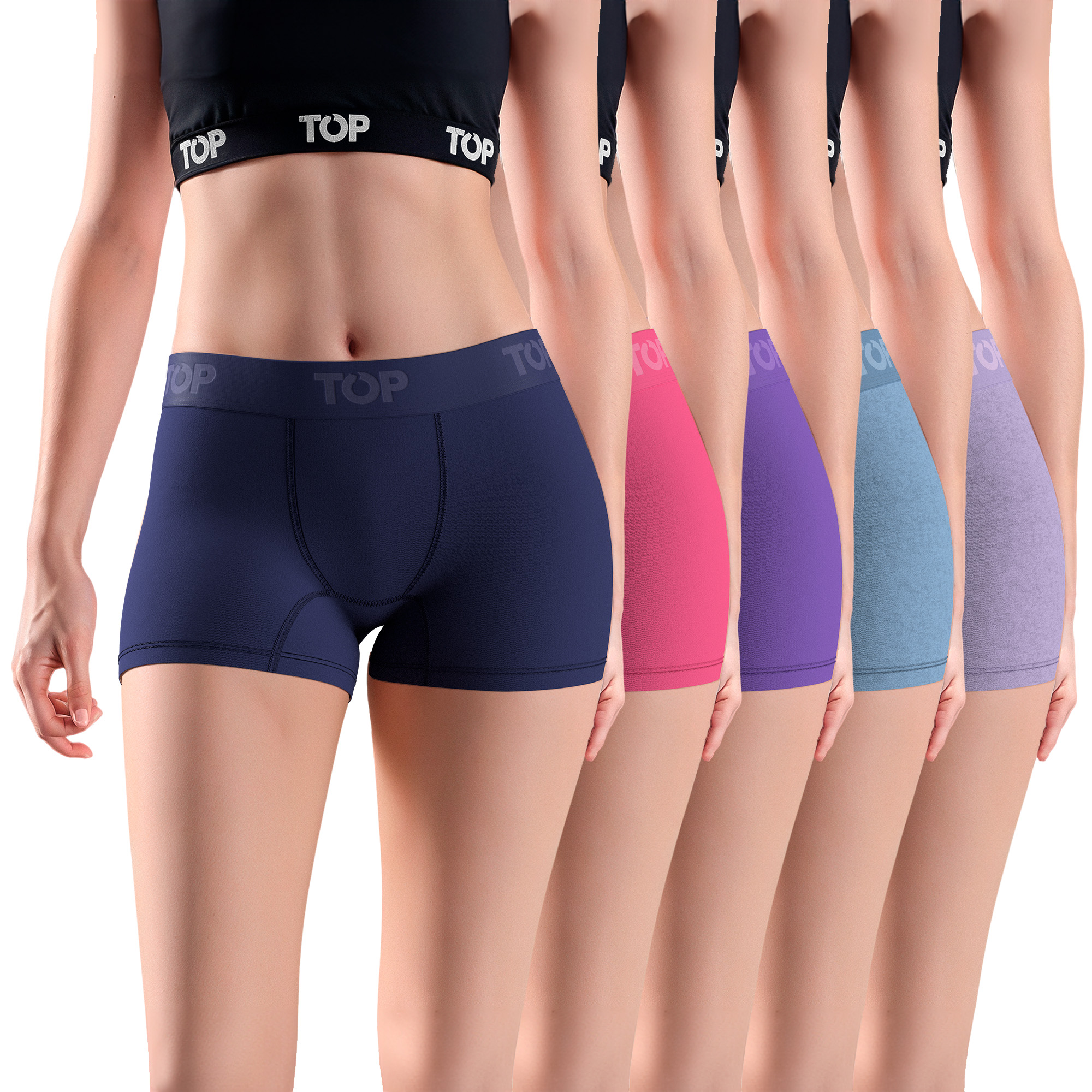 BOXER CORTO MUJER ALGODON PACK 5 C1 TOP - 1