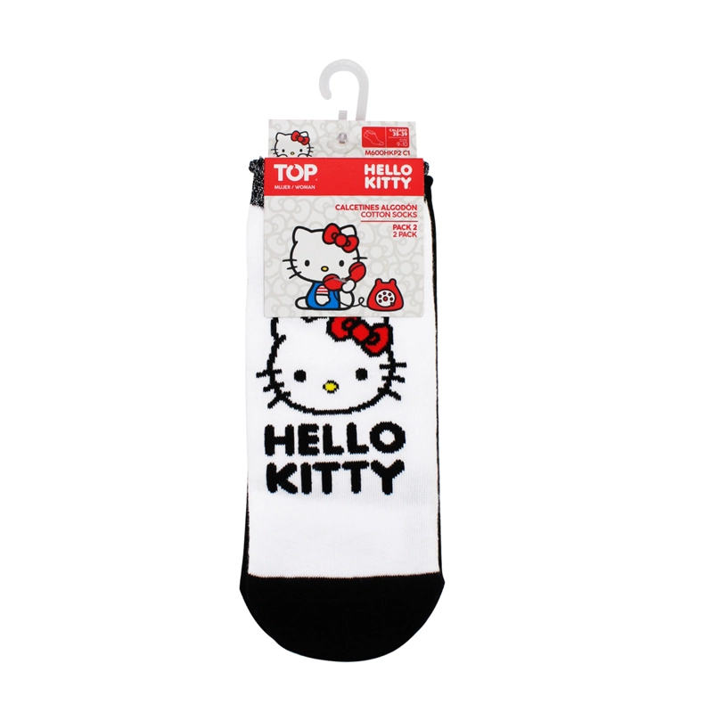 CALCETINES TOBILLEROS MUJER ALGODON PACK 2 HELLO KITTY C1 TOP - 6