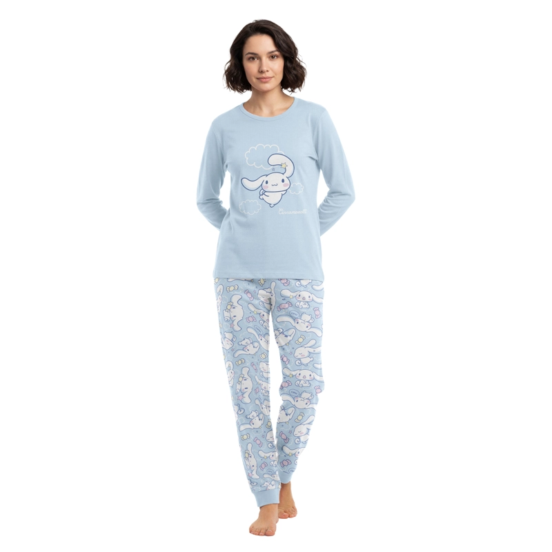 PIJAMA LARGO MUJER ALGODON INVIERNO CINNAMOROLL C4 TOP - 1