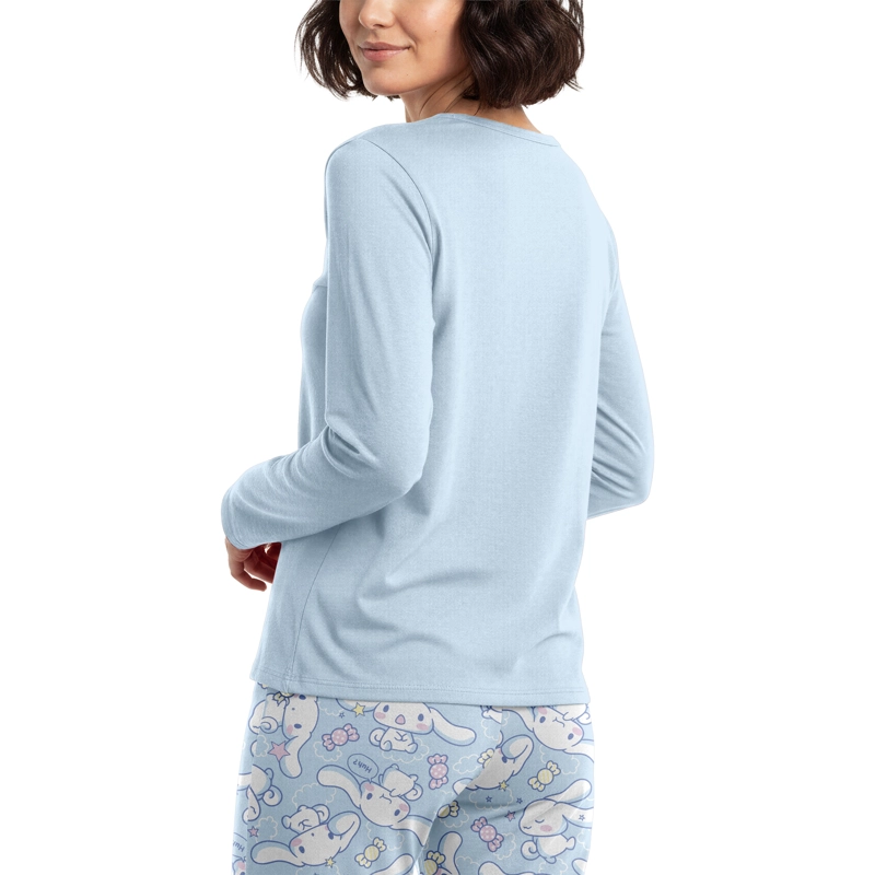 PIJAMA LARGO MUJER ALGODON INVIERNO CINNAMOROLL C4 TOP - 3