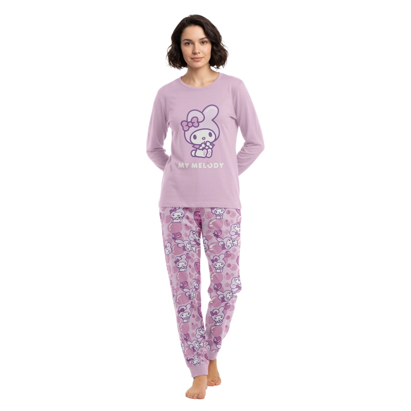 PIJAMA LARGO MUJER ALGODON INVIERNO MY MELODY C6 TOP - 1
