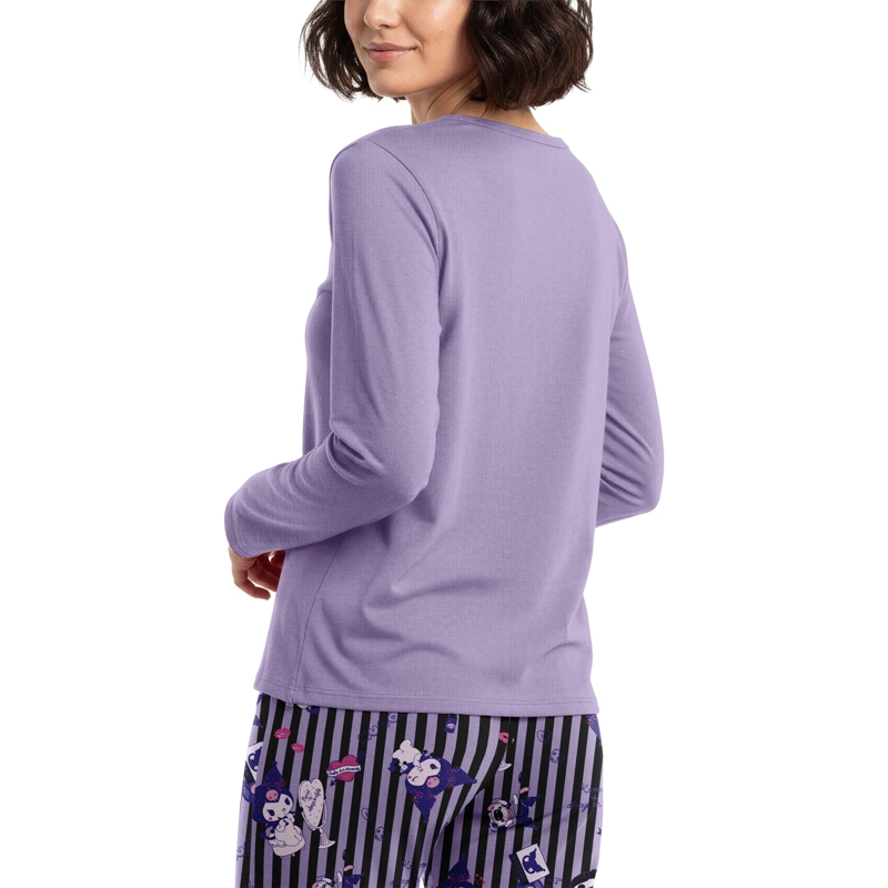 PIJAMA LARGO MUJER ALGODON INVIERNO KUROMI C5 TOP - 3
