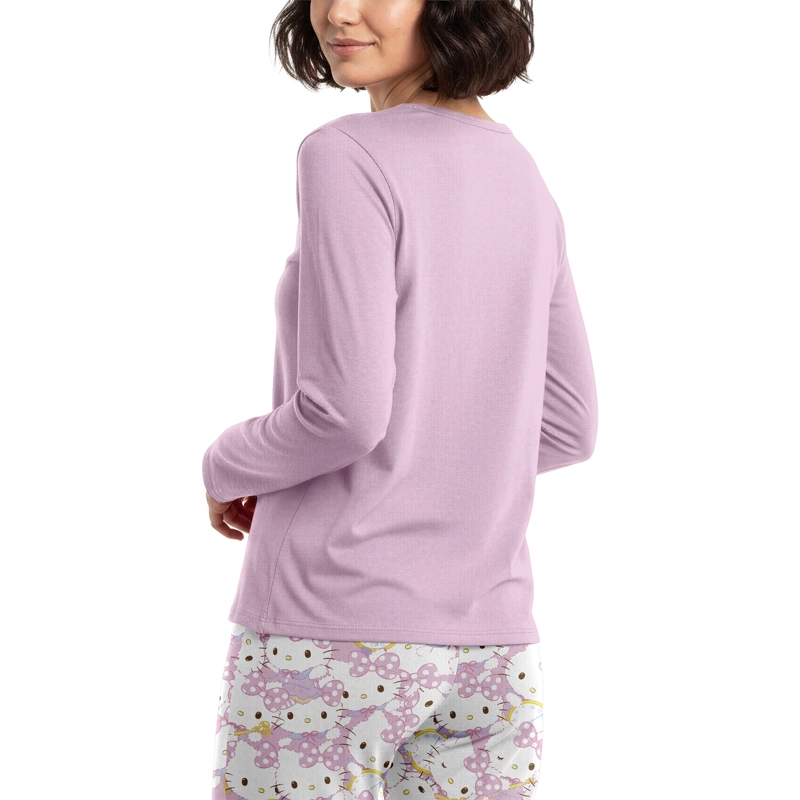 PIJAMA LARGO MUJER ALGODON INVIERNO HELLO KITTY C2 TOP - 3