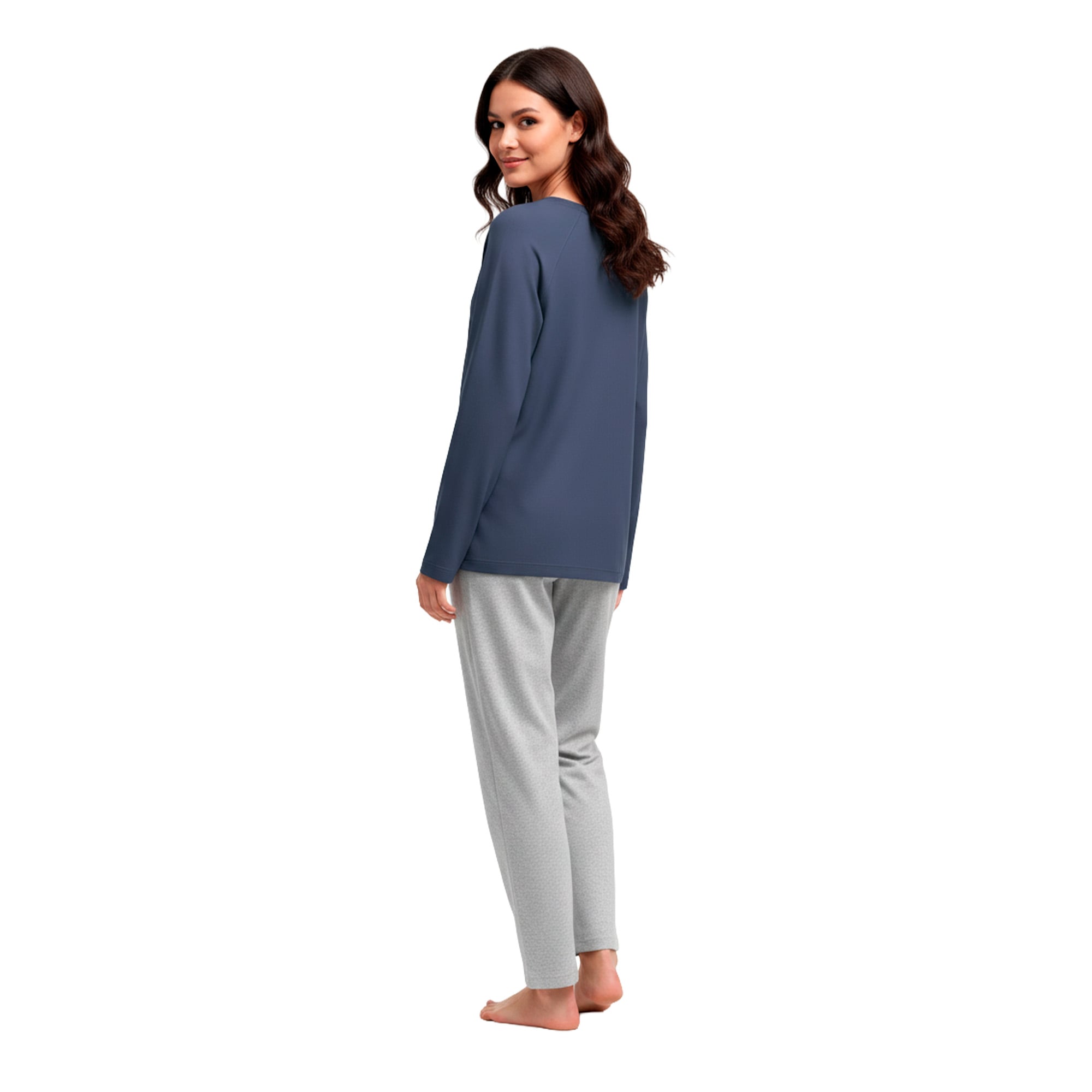 PIJAMA ALGODON MUJER INVIERNO C4 TOP - 2