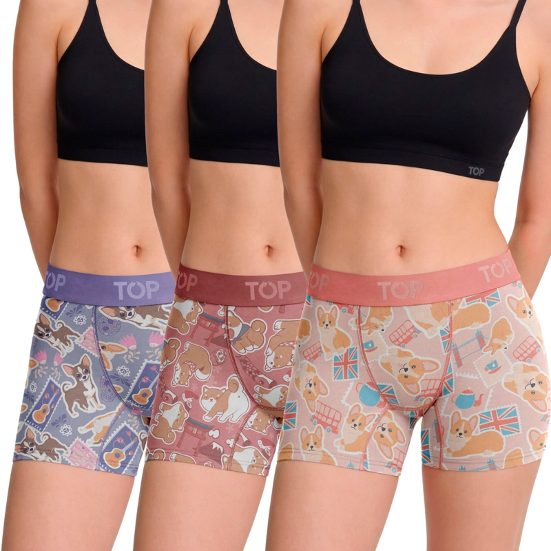 BOXER MEDIO MUJER ALGODON PACK 3 COLECCION FAVS C1 TOP - 1