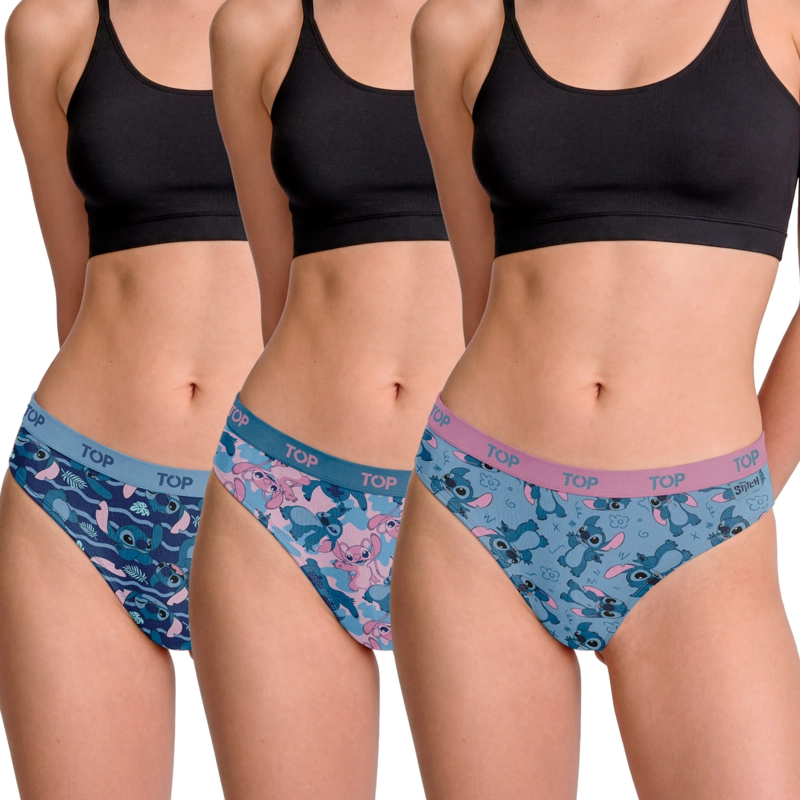 CALZON BIKINI ALGODON PACK 3 STITCH C3 TOP - 1