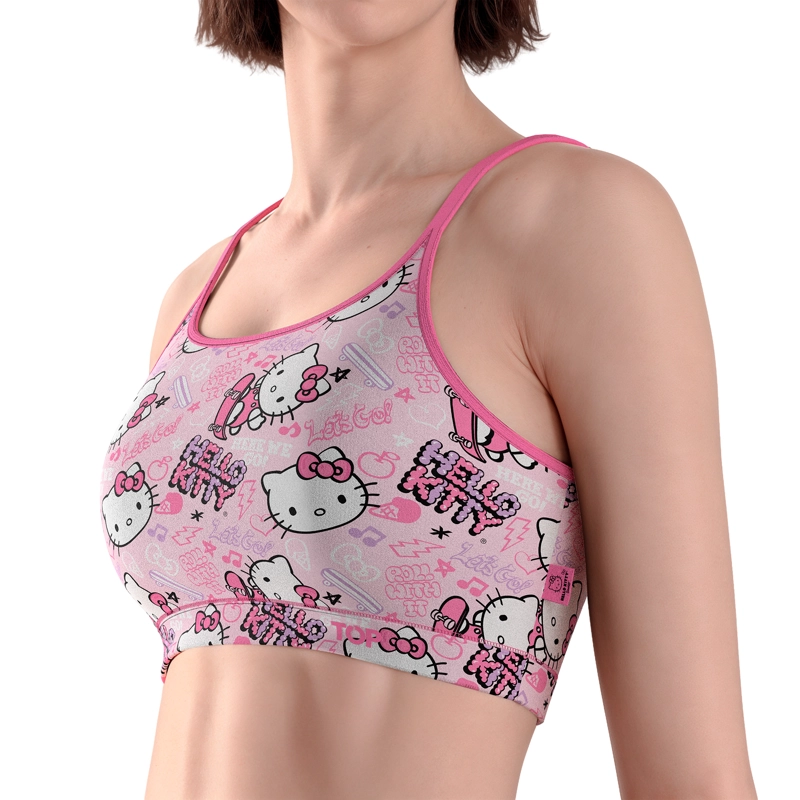 PETO MUJER ALGODON CON PADS REMOVIBLES HELLO KITTY C2 TOP - 3