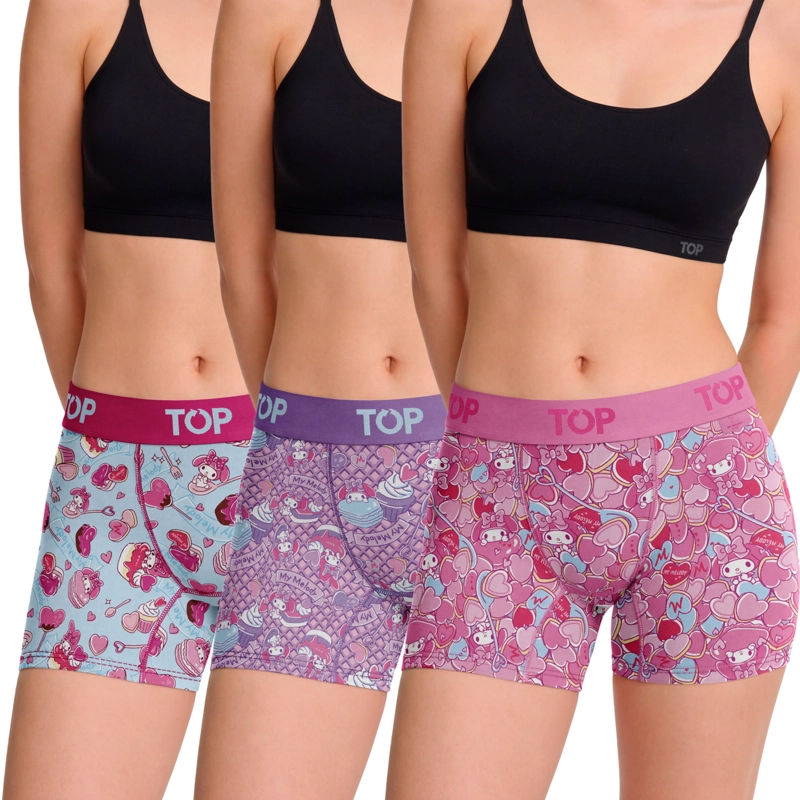 BOXER MEDIO MUJER ALGODON PACK 3 MY MELODY C13 TOP - 1