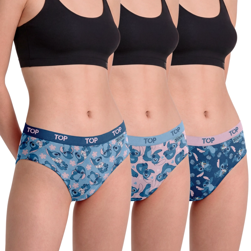 PANTALETAS ALGODON CON ELASTICO PACK 3 STITCH C3 TOP - 1