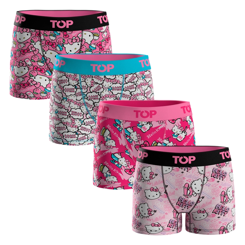BOXER MEDIO NIÑA ALGODON PACK 4 HELLO KITTY C1 TOP - 1