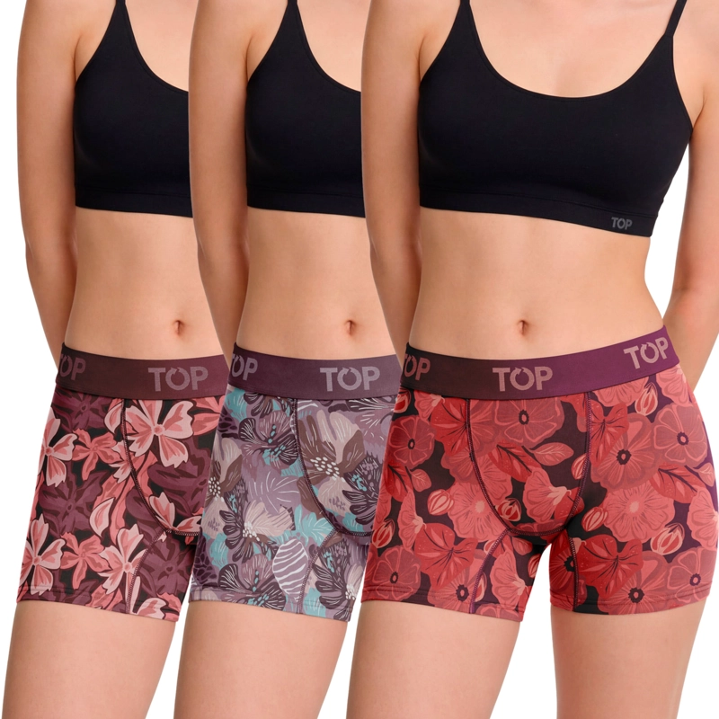 BOXER MEDIO MUJER ALGODON PACK 3 COLECCION FAVS C2 TOP - 1