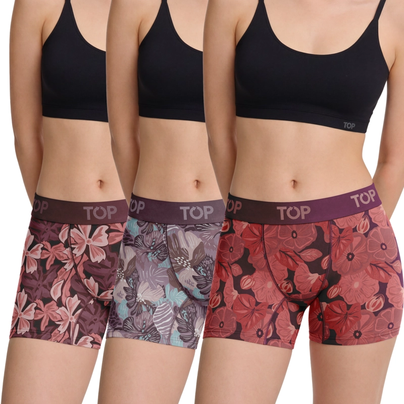 BOXER MEDIO MUJER ALGODON PACK 3 COLECCION FAVS C2 TOP - 1