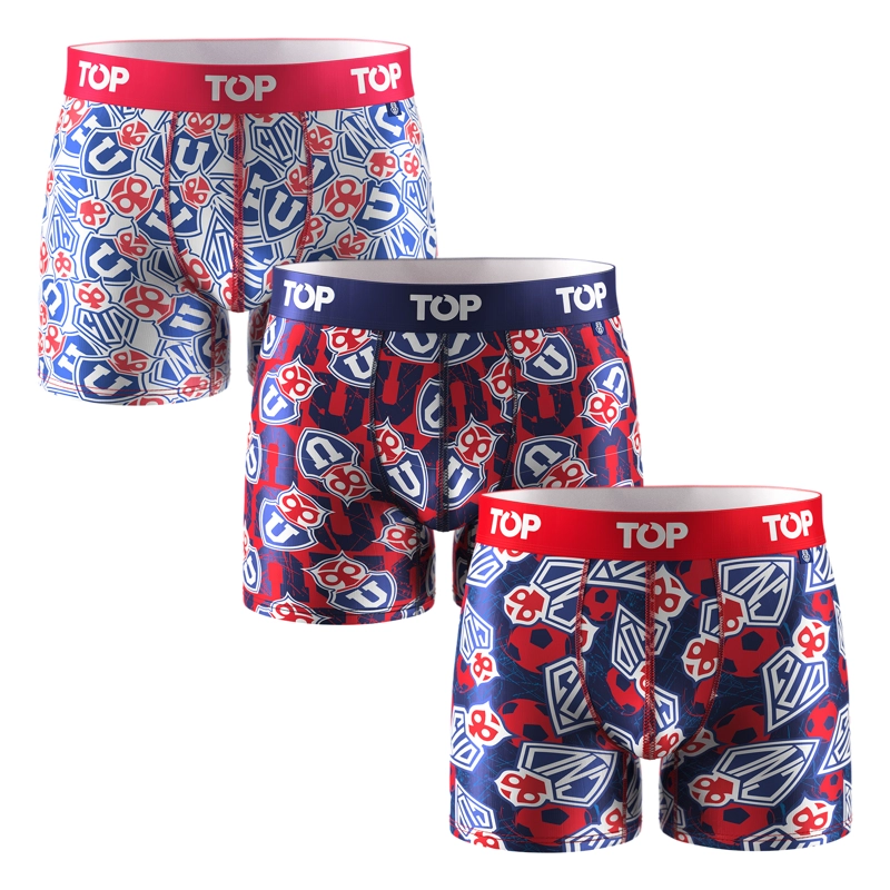 BOXER MEDIO MICROFIBRA UNIVERSIDAD DE CHILE PACK 3 C5 TOP - 1