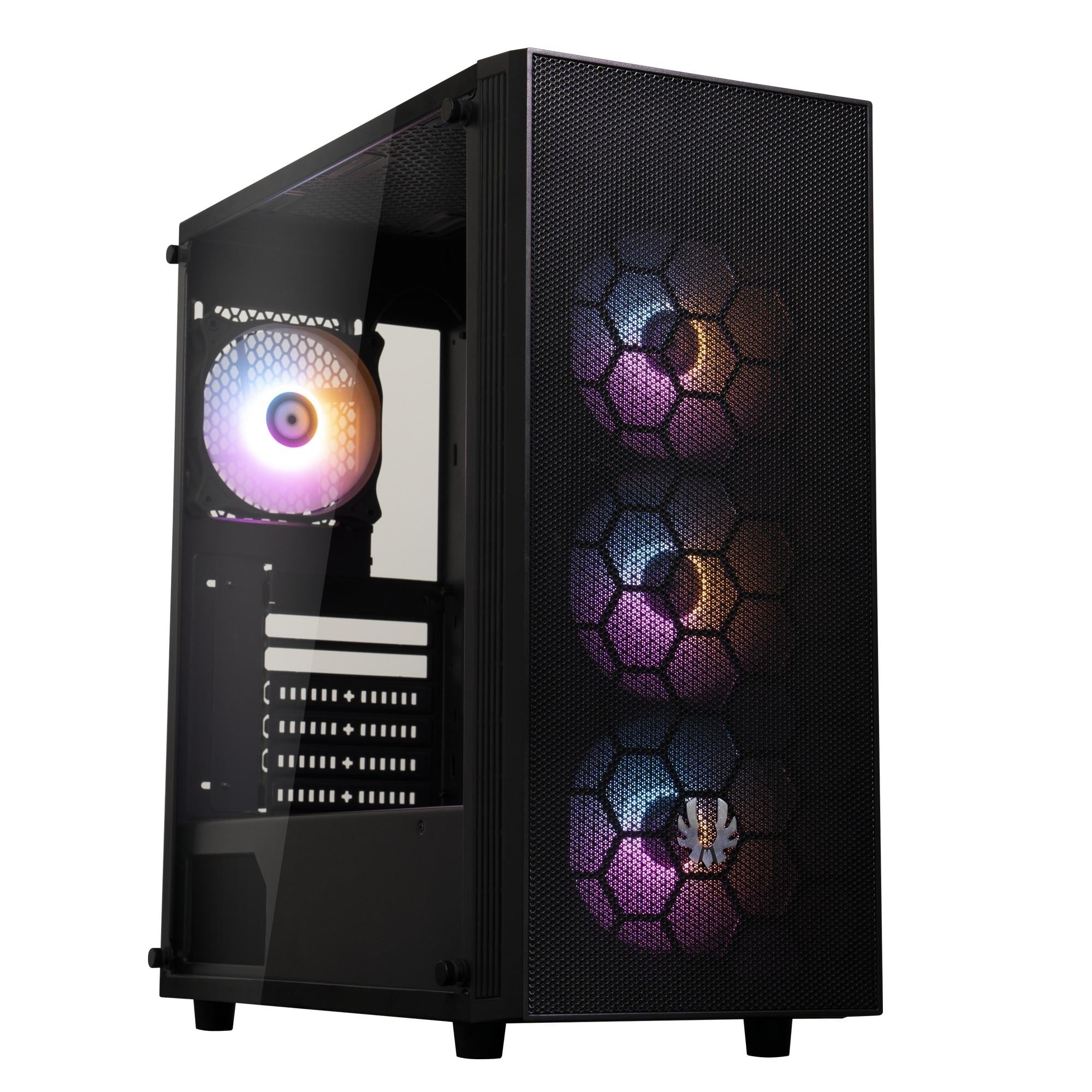 GABINETE BITFENIX HADES + FUENTE PODER 600W 4 VENTILADORES NEGRO - 5