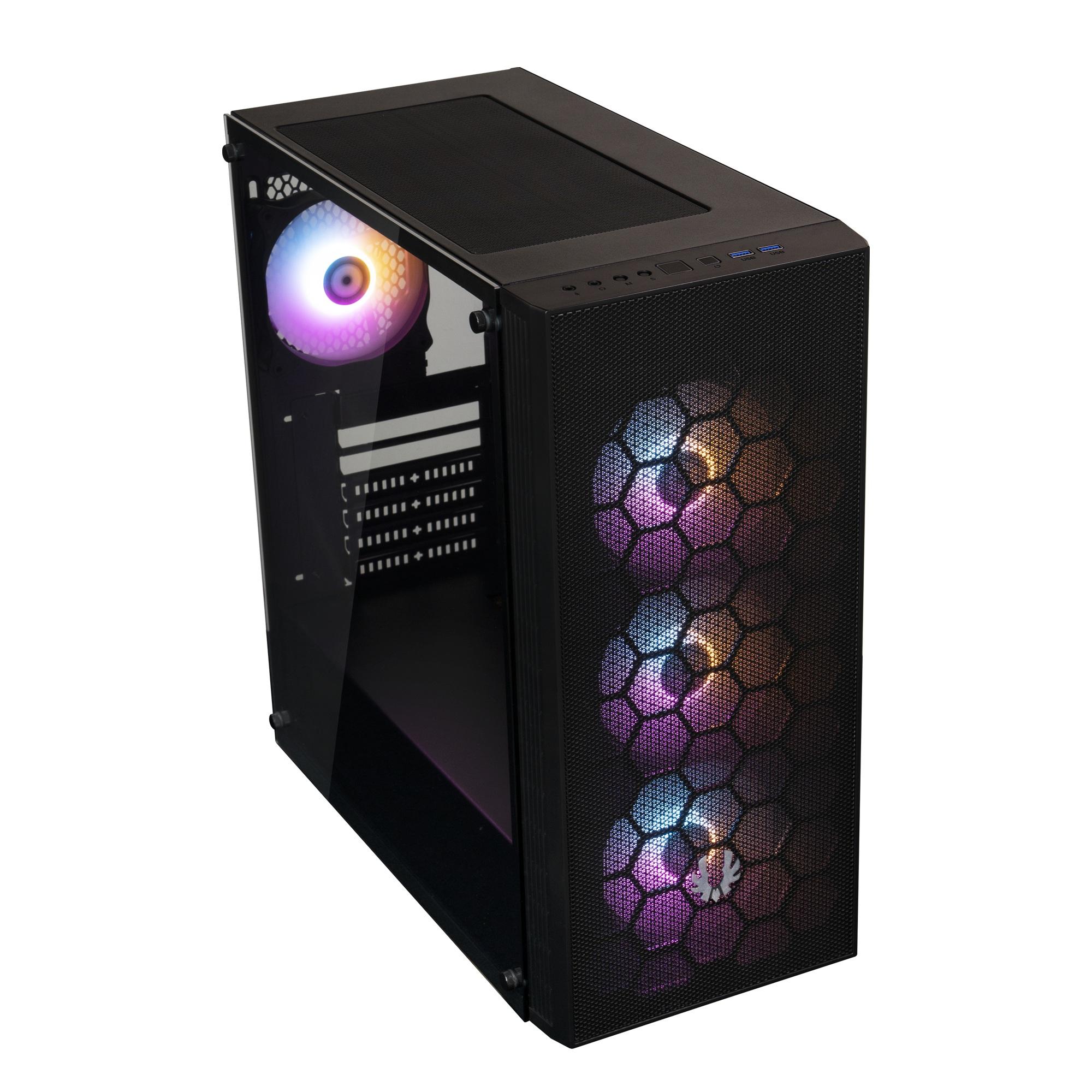 GABINETE BITFENIX HADES + FUENTE PODER 600W 4 VENTILADORES NEGRO - 6
