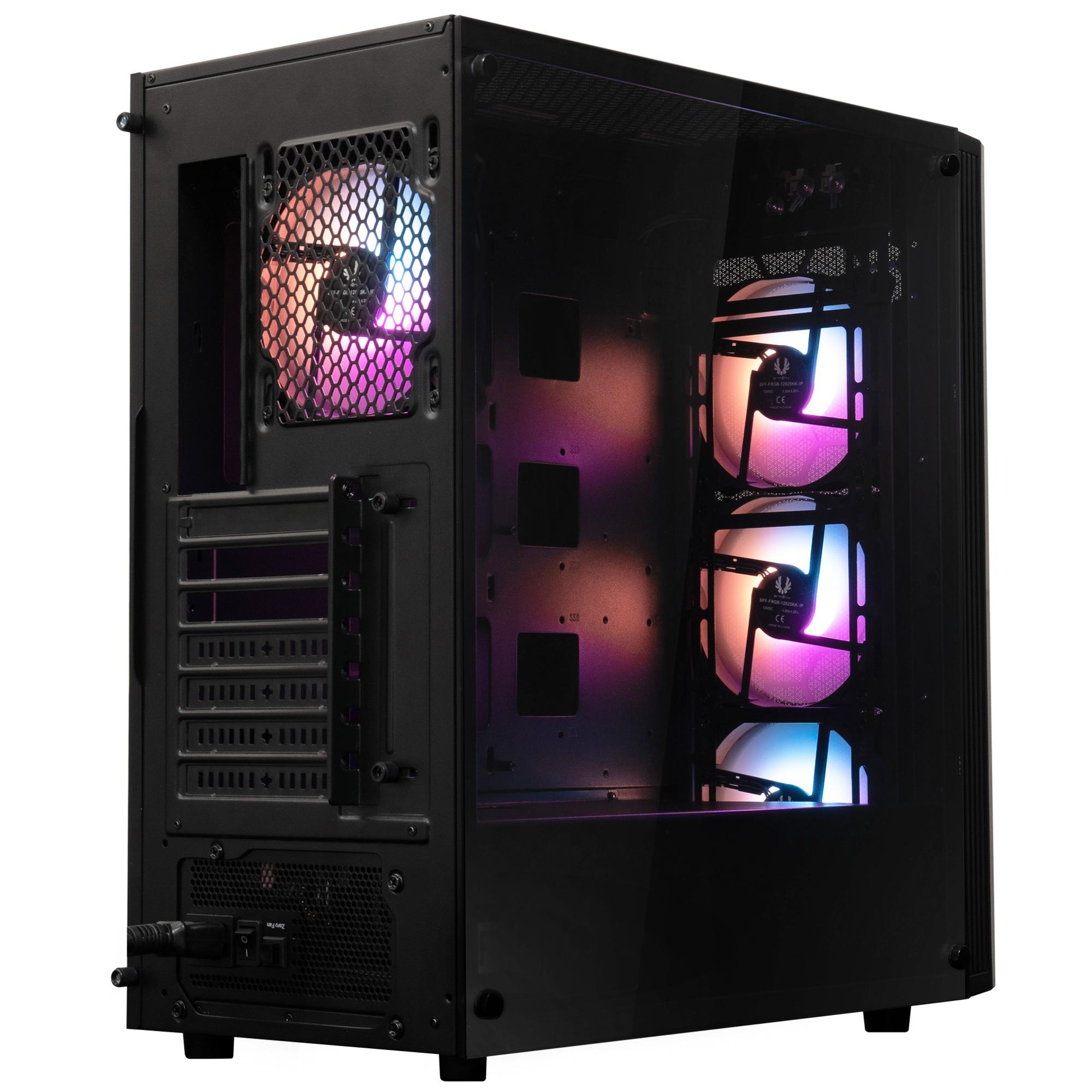 GABINETE BITFENIX HADES + FUENTE PODER 600W 4 VENTILADORES NEGRO - 8