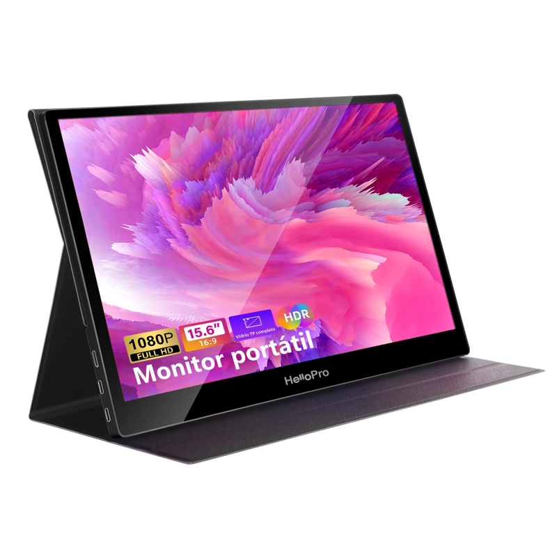 MONITOR PORTATIL 15.6' FHD, IPS + FUNDA CON SOPORTE/ HELLO M1 (REACONDICIONADO)